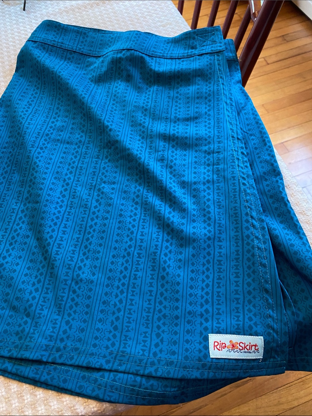 RipSkirt Blue Teal Printed Wrap Skirt